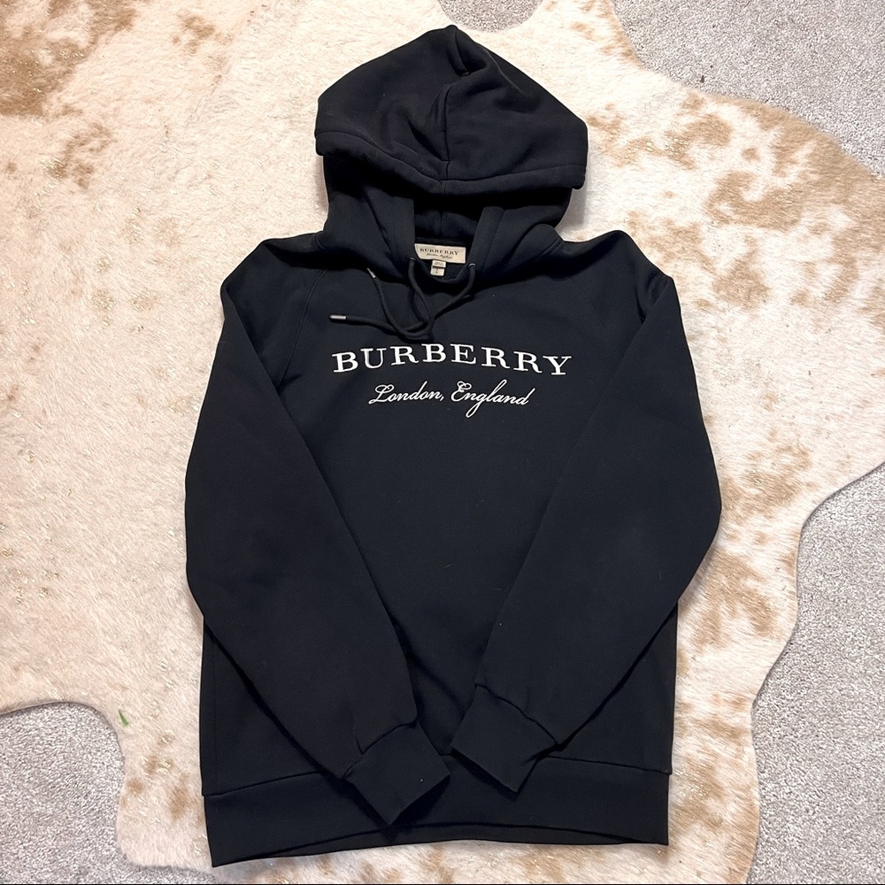 Burberry London England Logo Oversized Black Hoodie